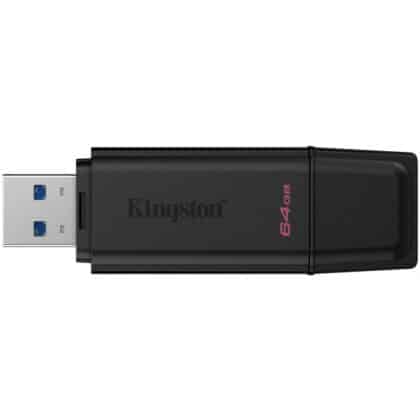 Kingston DataTraveler Exodia 64GB μαύρο στικ USB 3.2 με σύνδεση USB-A και αφαιρούμενο προστατευτικό καπάκι