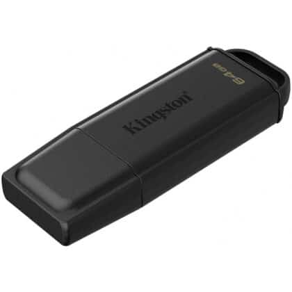 Kingston DataTraveler Exodia 64GB μαύρο στικ USB 3.2 με σύνδεση USB-A και αφαιρούμενο προστατευτικό καπάκι