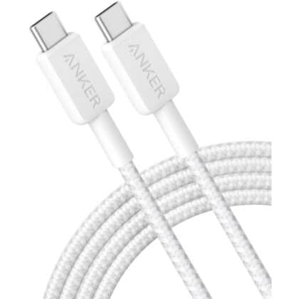 Anker 322 Καλώδιο USB-C σε USB-C 60W 3A 1.8m, Λευκό A81F6G21