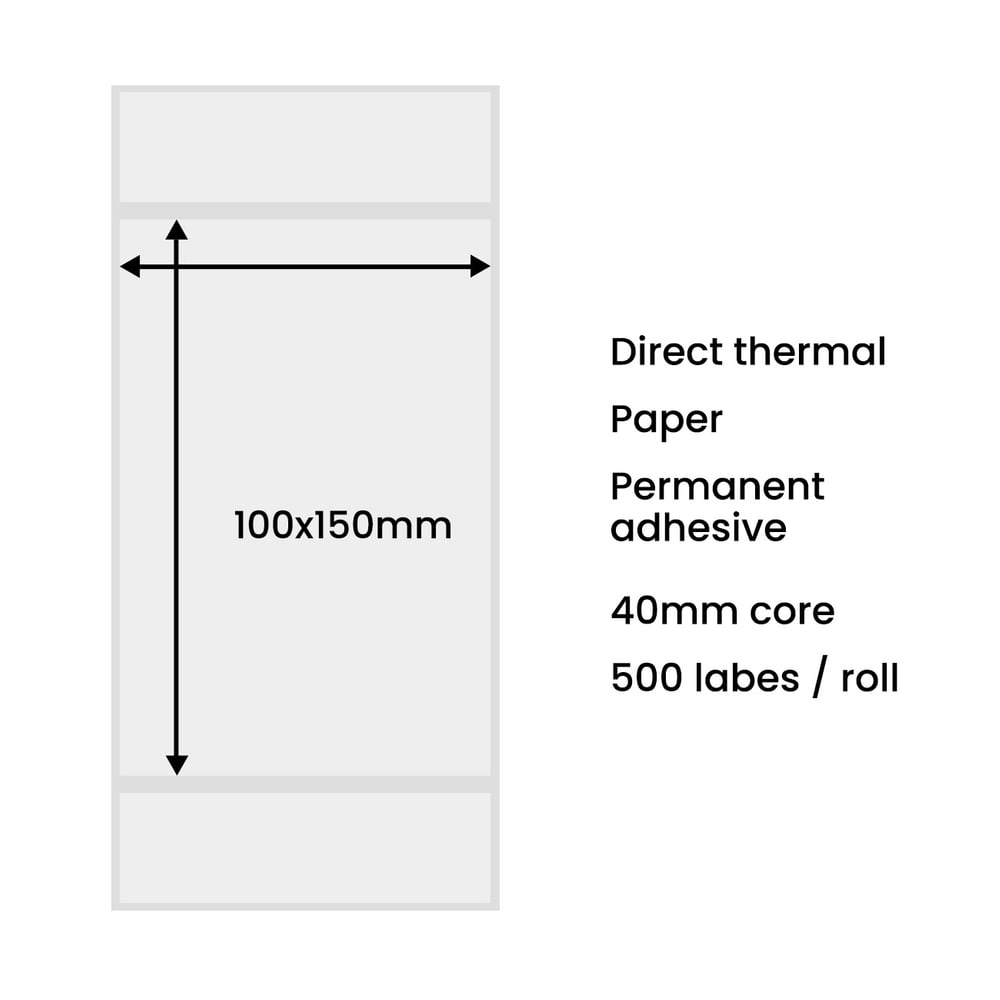 Θερμικές Ετικέτες 100x150mm, 500 Τεμάχια, Λευκές - Image 2