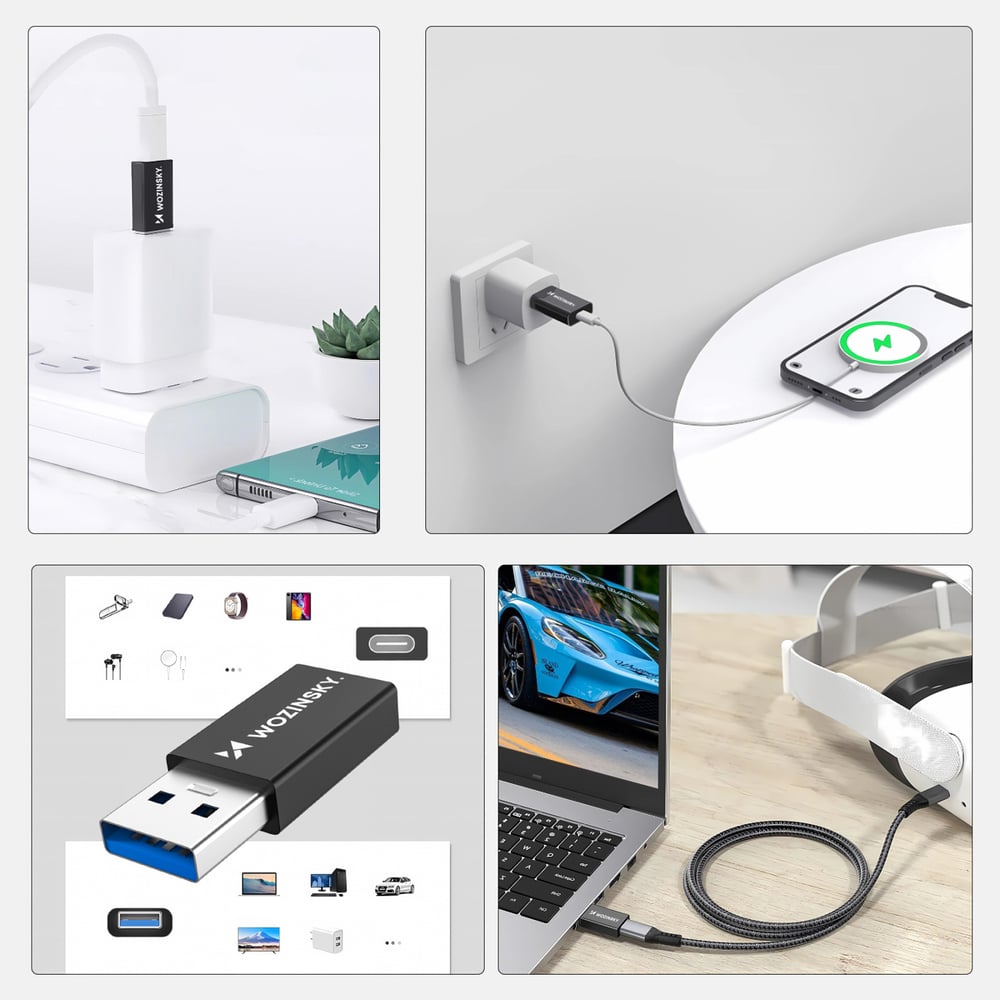 Αντάπτορας WAAC-01, USB-A σε USB-C OTG, Μαύρος - Image 2