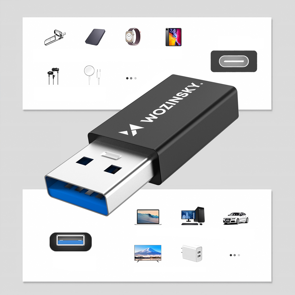 Αντάπτορας WAAC-01, USB-A σε USB-C OTG, Μαύρος - Image 5