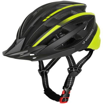 Κράνος Ποδηλάτου HT-28VCL, MTB L, Αποσπώμενη Ζελατίνα και Πίσω Φως USB, Μαύρο και Κίτρινο