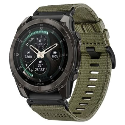 Tech-Protect Nylon Classic Garmin Fenix 5 / 6 / 6 Pro / 7 / 8 / 8 Pro / E / 9 / 9 Pro (47 mm) Military Green