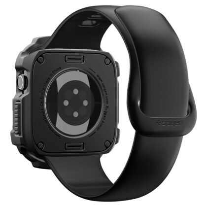 Μαύρη θήκη Spigen Rugged Armor για Apple Watch 12 (42 mm) από ελαστικό TPU