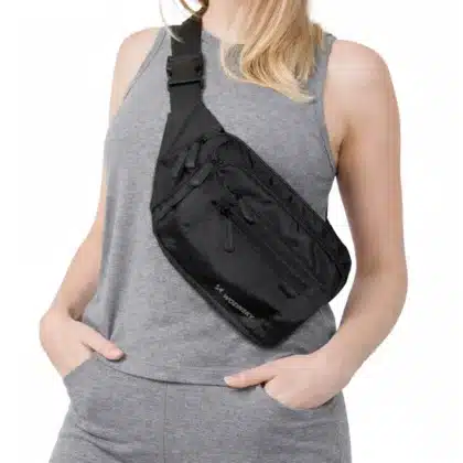 Τσάντα Ώμου WSB-W1, Unisex, Αδιάβροχη, Μαύρη