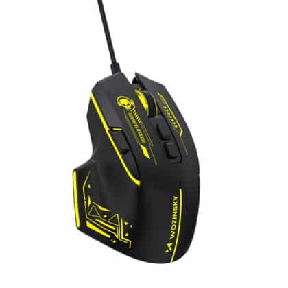 Ποντίκι Gaming WMGK-1181W, Ενσύρματο Οπτικό, 7200 DPI με Φωτισμό, Μαύρο και Κίτρινο