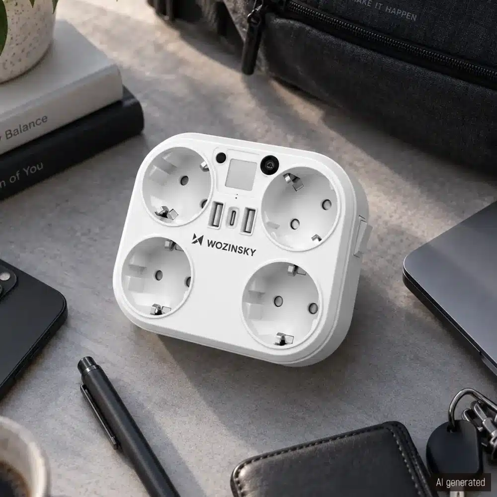 Πολύπριζο WRS-2B, 4x AC, 2x USB-A, 1x USB-C, 4000 W με Λάμπα, Λευκό - Image 3