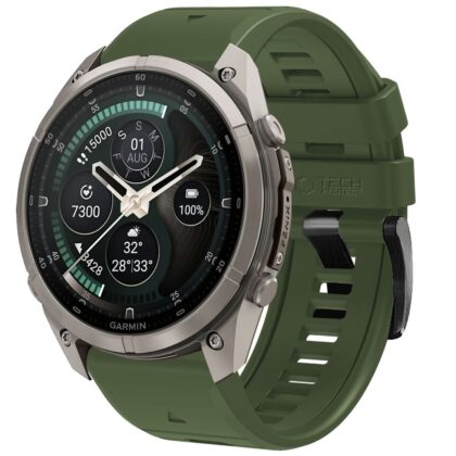 TECH-PROTECT Silicone Ιμάντας Smartwatch Garmin Fenix 5X / 5X Plus / 6X / 6X Pro / 7X / 8 / 8 Pro / 9 / 9 Pro (51 mm), Military Green