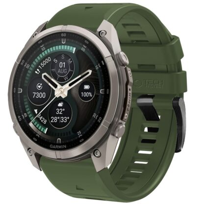 Tech-Protect Silicone Garmin Fenix 5 / 6 / 6 Pro / 7 / 8 / 8 Pro / E / 9 / 9 Pro (47 mm) Military Green
