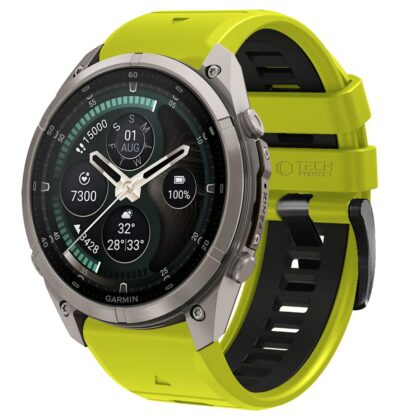 TECH-PROTECT IconBand Pro Λουράκι Smartwatch για Garmin Fenix 5/6/6 Pro/7/8/8 Pro/E/9/9 Pro (47 mm), Λαχανί/Μαύρο