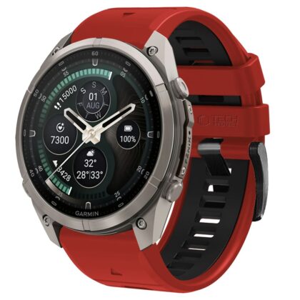 TECH-PROTECT IconBand Pro Λουράκι για Garmin Fenix 5 / 6 / 6 Pro / 7 / 8 / 8 Pro / E / 9 / 9 Pro (47 mm), Κόκκινο / Μαύρο
