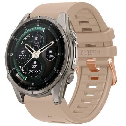 TECH-PROTECT Silicone Λουράκι Garmin Fenix 5S / 5S Plus / 6S / 6S Pro / 7S / 8 / 9 / 9 Pro (43 mm), Walnut
