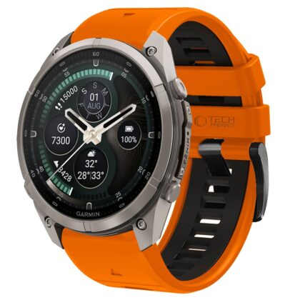TECH-PROTECT IconBand Pro Λουράκι Smartwatch για Garmin Fenix 5/6/6 Pro/7/8/8 Pro/E/9/9 Pro (47 mm), Πορτοκαλί/Μαύρο
