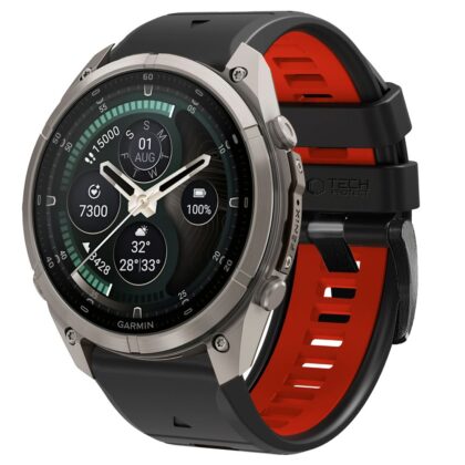 TECH-PROTECT IconBand Pro Λουράκι Smartwatch για Garmin Fenix 5/6/6 Pro/7/8/8 Pro/E/9/9 Pro (47 mm), Μαύρο/Κόκκινο