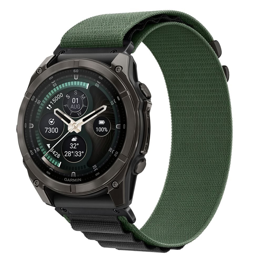 TECH-PROTECT Nylon Pro Λουράκι Garmin Fenix 5X / 5X Plus / 6X / 6X Pro / 7X / 8 / 8 Pro / 9 / 9 Pro (51 mm), Πράσινο/Μαύρο - Image 2