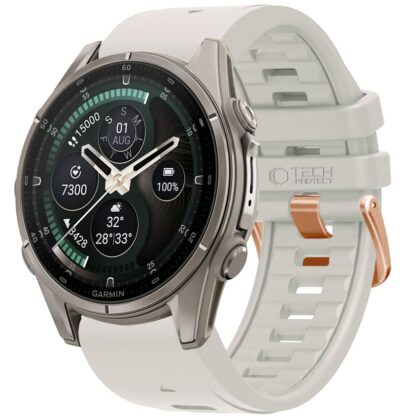 TECH-PROTECT Silicone Λουράκι Garmin Fenix 5S / 5S Plus / 6S / 6S Pro / 7S / 8 / 9 / 9 Pro (43 mm), Fog Grey