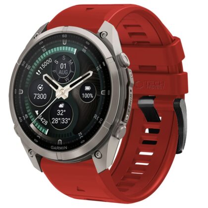 TECH-PROTECT Silicone Λουράκι Smartwatch Garmin Fenix 5X / 5X Plus / 6X / 6X Pro / 7X / 8 / 8 Pro / 9 / 9 Pro (51 mm), Crimson Red