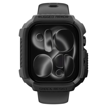 Μαύρη θήκη Spigen Rugged Armor για Apple Watch 12 (42 mm) από ελαστικό TPU