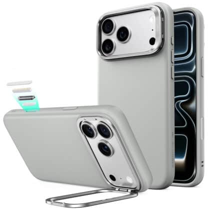 Γκρι θήκη ESR Atelier Magnetic Kickstand για Apple iPhone 18 Pro Max με ενσωματωμένη βάση στήριξης