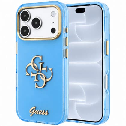Guess IML 4G Metal Script - θήκη για Apple iPhone 18 Pro / 17 Pro - Μπλε