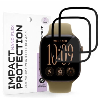 Techsuit Nano Flex Μεμβράνη Κινητού για Apple Watch 42mm, Μαύρη (2 Τεμάχια)