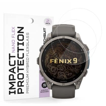 Techsuit Nano Flex Μεμβράνη Κινητού για Garmin Fenix 9 47mm / Fenix 9 Pro 47mm, Μαύρο (2 Τεμάχια)
