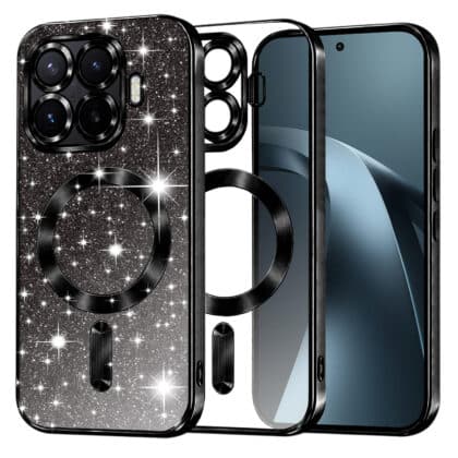 Techsuit Luxury Glitter - θήκη για Xiaomi 17T Pro - Μαύρο
