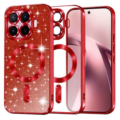 Techsuit Luxury Glitter - θήκη για Xiaomi 17T - Κόκκινο