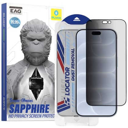 Blueo Premium Γυαλί Σαπφείρου 9H με Εφαρμοστή, iPhone 18 Pro, Απόρρητο