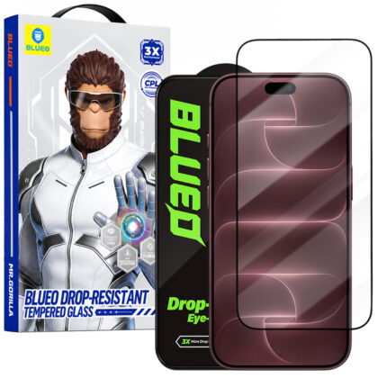 Blueo Ανθεκτικό σε Πτώσεις Σκληρυμένο Γυαλί για iPhone 18 Pro Max / iPhone 17 Pro Max / iPhone 16 Pro Max, Μαύρο