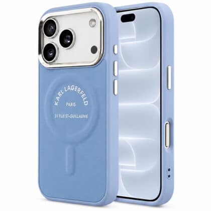 Karl Lagerfeld Leather Embossed Open Ring Karl RSG Logo - θήκη για Apple iPhone 18 Pro / 17 Pro - Μπλε