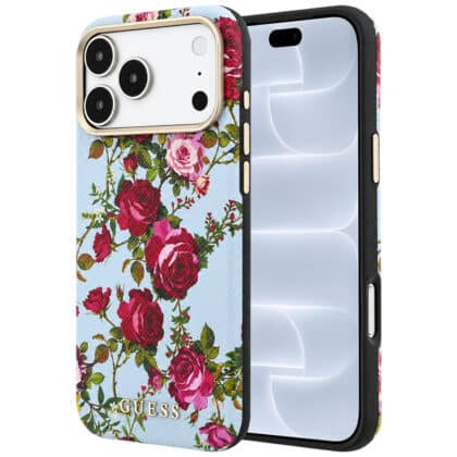 Guess Blossom Roses Print - θήκη για Apple iPhone 18 Pro / 17 Pro - Μπλε