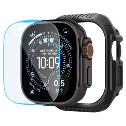 Spigen Lock Fit Θήκη με Γυαλί (ACS12054) για Apple Watch Ultra 4 / 3 / 2 / 1 (49mm), Μαύρο