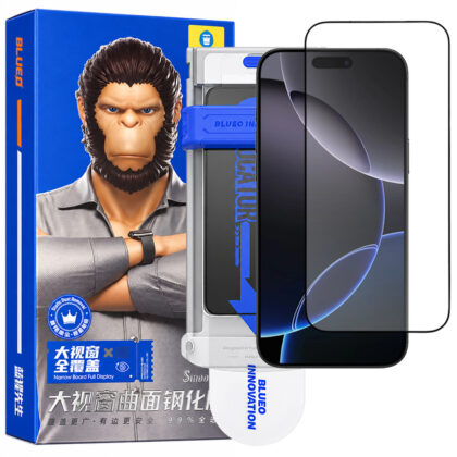 Blueo Γυαλί 3D Full Display Curved Edge HD, Applicator Pro για iPhone 18 Pro Max/iPhone 17 Pro Max/iPhone 16 Pro Max, Μαύρο