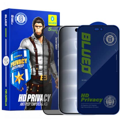 Blueo Γυαλί Προστασίας Απορρήτου Anti-Peep για iPhone 18 Pro, Μαύρο (5 Τεμάχια)