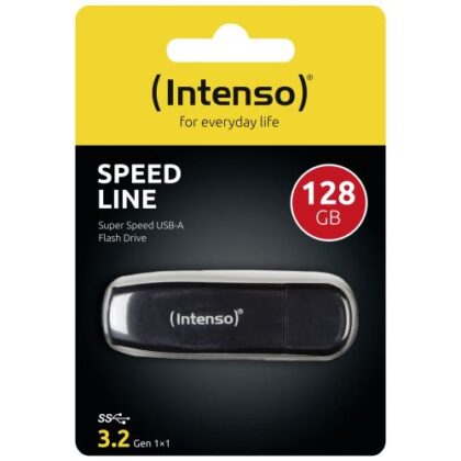 Intenso Pendrive USB 3.2 128GB Speed Line, Μαύρο, EU (3533491)