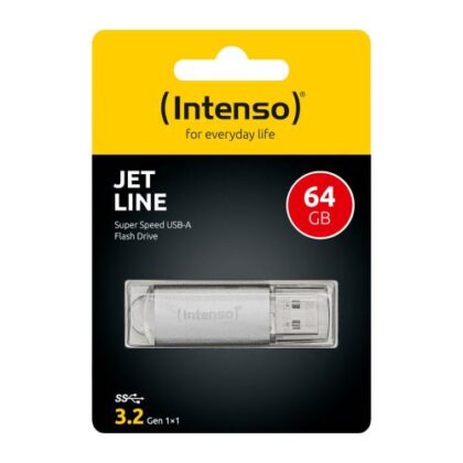 Intenso Pendrive Jet Line 64GB USB 3.2 Ασημί (3541490)