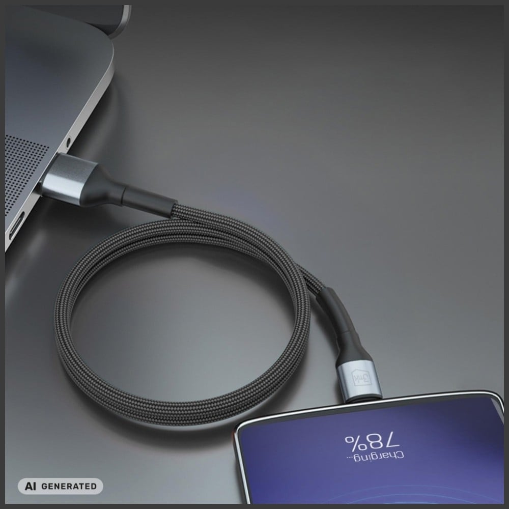 3MK Hyper Cable N-SERIES USB-A σε USB-Micro 50cm QC 3.0 5V/2A 10W Καλώδιο Μαύρο - Image 2