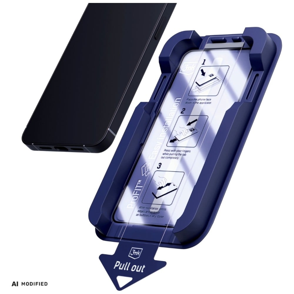 3MK HardGlass Max με εφαρμογέα για Apple iPhone 15/16 Μαύρο - Image 2
