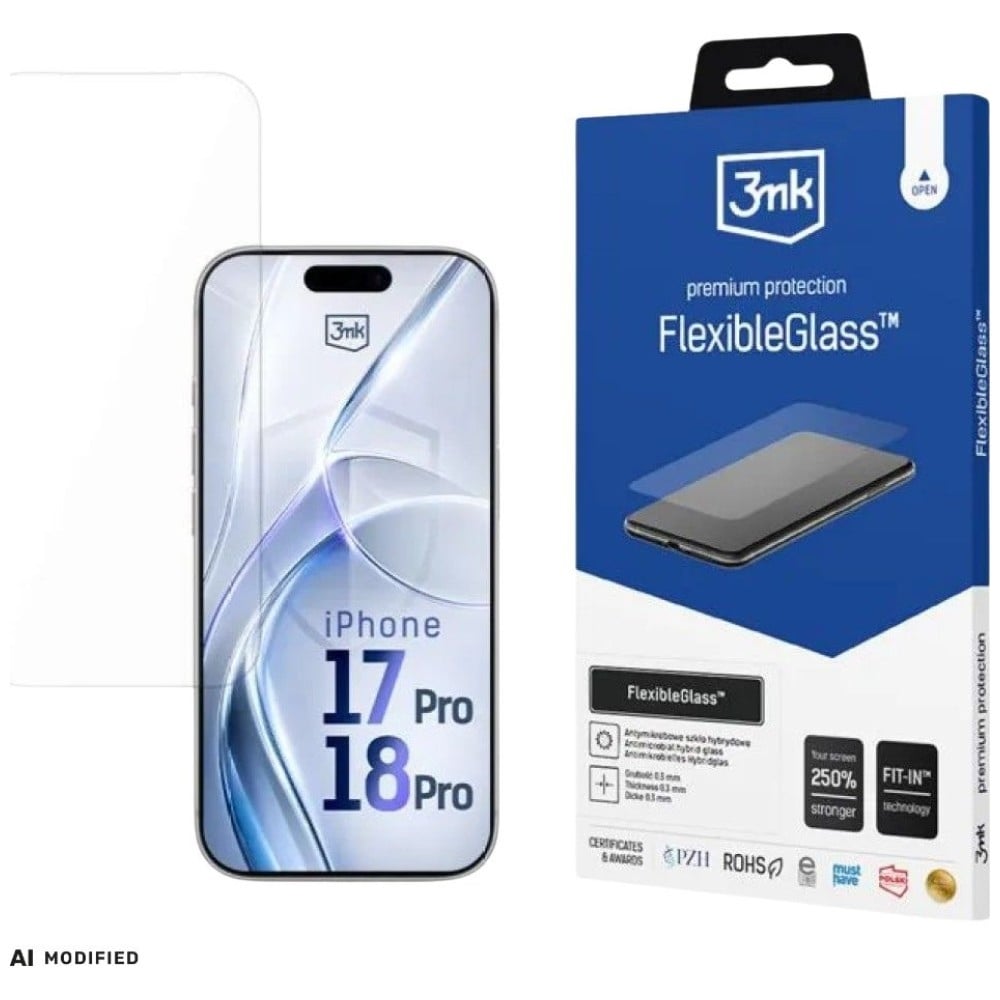 3MK FlexibleGlass Υβριδικό Γυαλί Tempered Glass για iPhone 17 Pro / 18 Pro, 3 Τεμ. - Image 2
