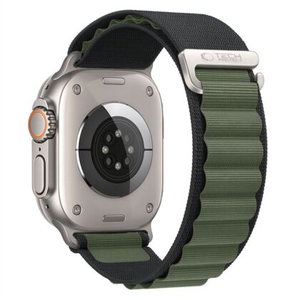 TECH-PROTECT Nylon Pro Ιμάντας Apple Watch 8/9/10/11/12/SE/Ultra (44/45/46/49 mm), Μαύρο/Πράσινο