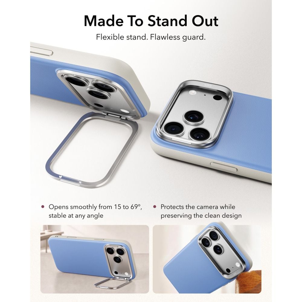 ESR Leather Kickstand - θήκη για Apple iPhone 17 Pro Max / 18 Pro Max - Μπλε - Image 4