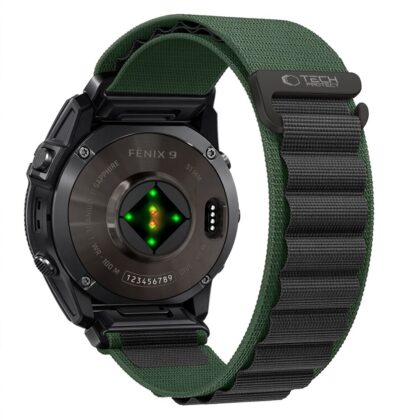 TECH-PROTECT Nylon Pro Λουράκι Garmin Fenix 5X / 5X Plus / 6X / 6X Pro / 7X / 8 / 8 Pro / 9 / 9 Pro (51 mm), Πράσινο/Μαύρο