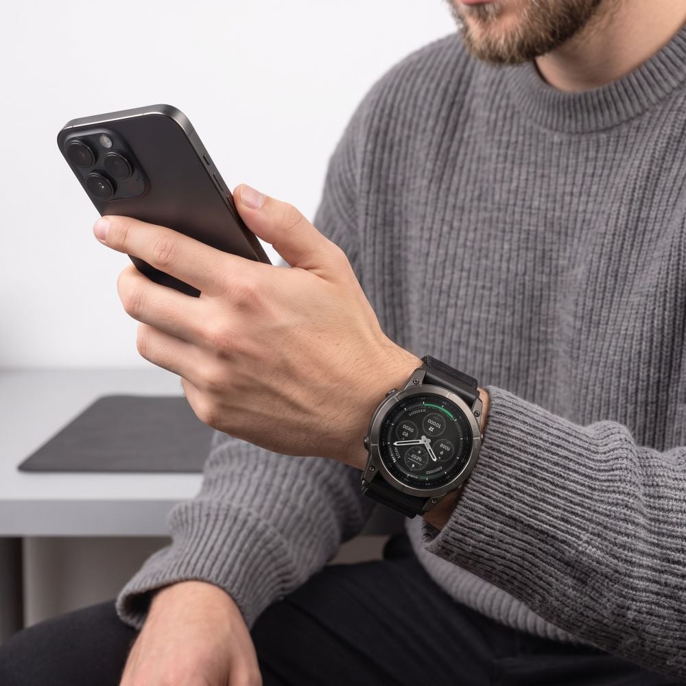 TECH-PROTECT Nylon Classic Ιμάντας Smartwatch Garmin Fenix 5 / 6 / 6 Pro / 7 / 8 / 8 Pro / E / 9 / 9 Pro (47 mm), Μαύρος - Image 4