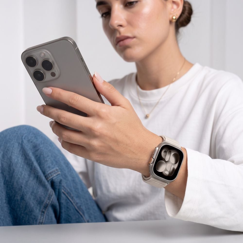 TECH-PROTECT NylonLoop Λουράκι Apple Watch 8/9/10/11/12/SE/Ultra (44/45/46/49 mm), Starlight - Image 4