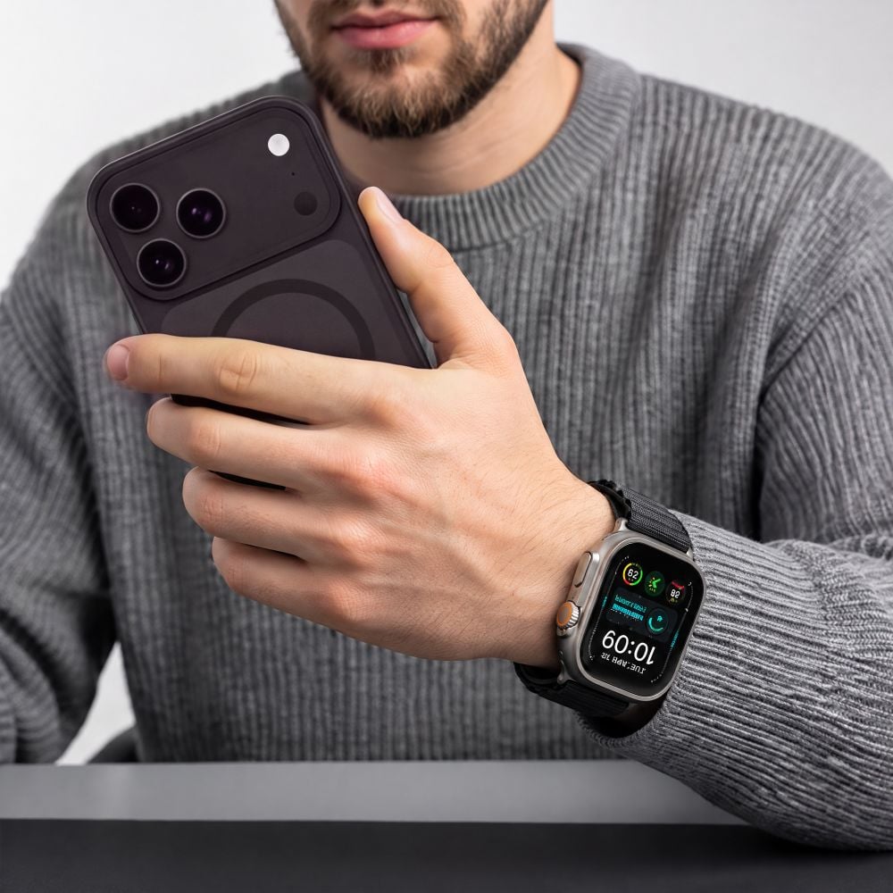 TECH-PROTECT Nylon Pro Λουράκι Apple Watch 8/9/10/11/12/SE/Ultra (44/45/46/49 mm), Μαύρο - Image 4