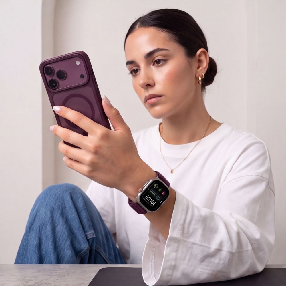 TECH-PROTECT Nylon Pro Λουράκι Apple Watch 8/9/10/11/12/SE/Ultra (44/45/46/49 mm), Deep Burgundy - Image 4