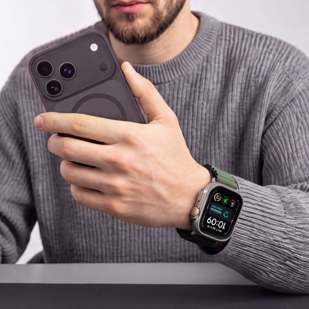 TECH-PROTECT Nylon Pro Ιμάντας Apple Watch 8/9/10/11/12/SE/Ultra (44/45/46/49 mm), Μαύρο/Πράσινο - Image 4