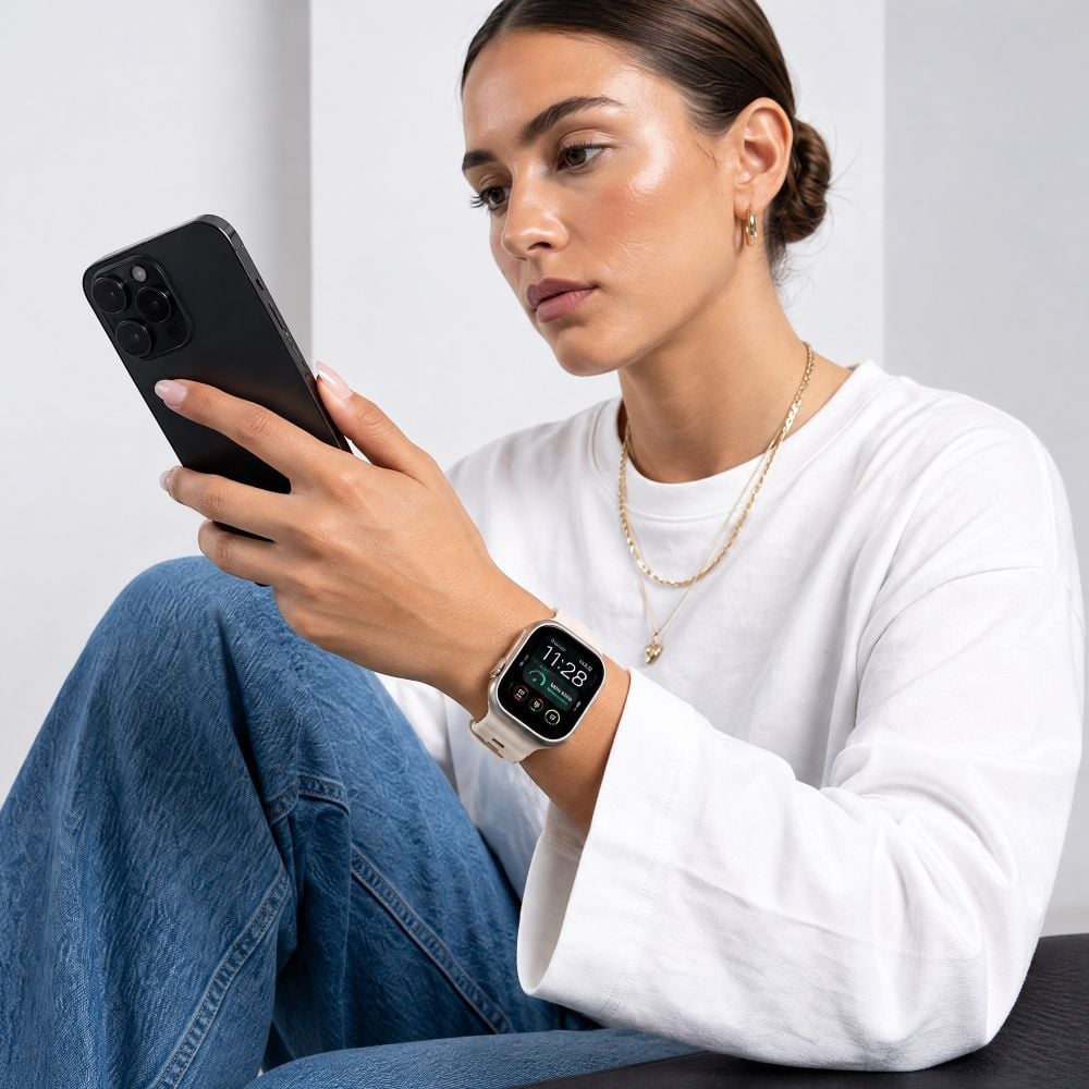 TECH-PROTECT Silicone Line Λουράκι Apple Watch 8/9/10/11/12/SE/Ultra (44/45/46/49 mm), Stone - Image 4